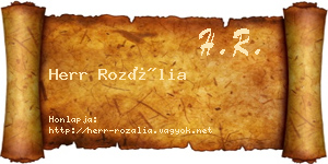 Herr Rozália névjegykártya
